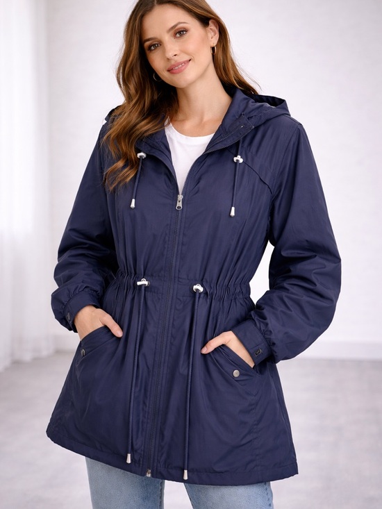 Jackets & Blazers - Women’s Navy Hooded Anorak Jacket